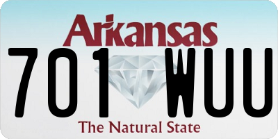 AR license plate 701WUU