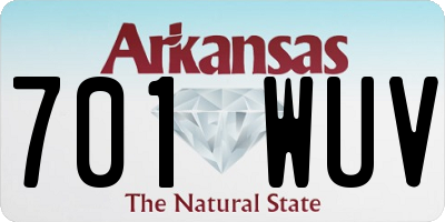 AR license plate 701WUV