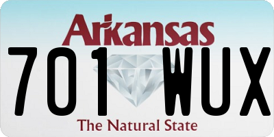 AR license plate 701WUX