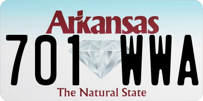 AR license plate 701WWA