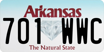 AR license plate 701WWC