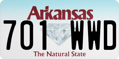 AR license plate 701WWD