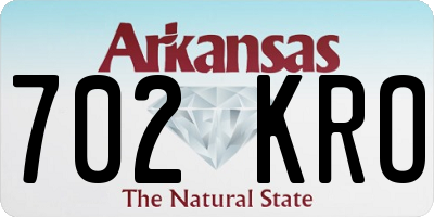 AR license plate 702KRO