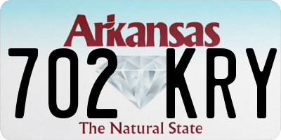 AR license plate 702KRY