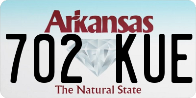AR license plate 702KUE