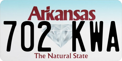 AR license plate 702KWA
