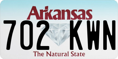 AR license plate 702KWN
