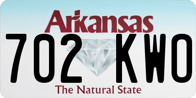 AR license plate 702KWO