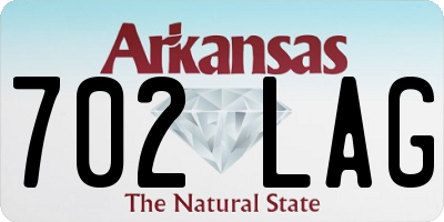 AR license plate 702LAG