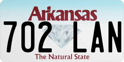 AR license plate 702LAN