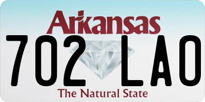 AR license plate 702LAO