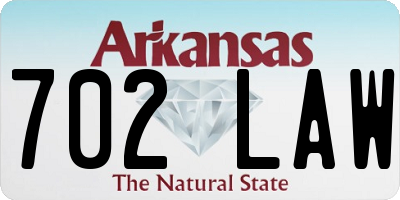 AR license plate 702LAW