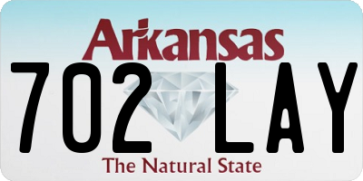 AR license plate 702LAY