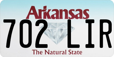 AR license plate 702LIR