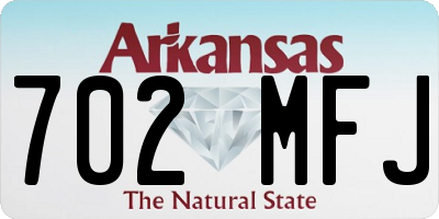 AR license plate 702MFJ