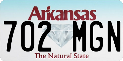 AR license plate 702MGN