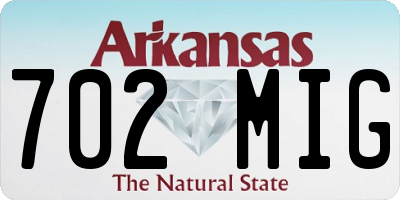 AR license plate 702MIG