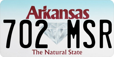 AR license plate 702MSR