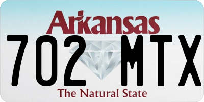 AR license plate 702MTX