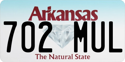 AR license plate 702MUL