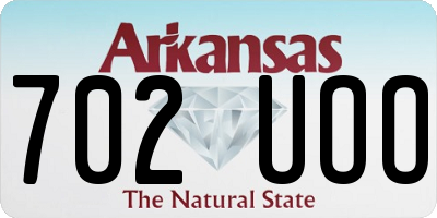 AR license plate 702UOO