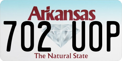 AR license plate 702UOP