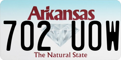 AR license plate 702UOW