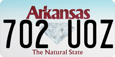 AR license plate 702UOZ