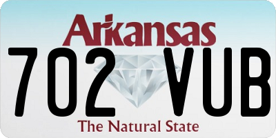 AR license plate 702VUB