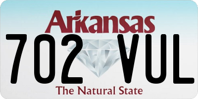 AR license plate 702VUL