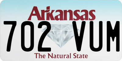 AR license plate 702VUM