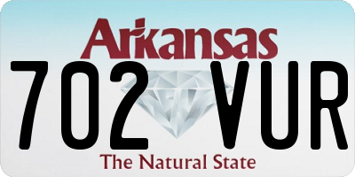 AR license plate 702VUR