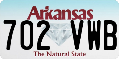 AR license plate 702VWB