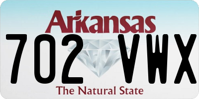 AR license plate 702VWX