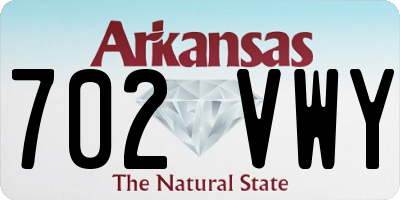 AR license plate 702VWY