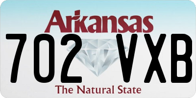 AR license plate 702VXB