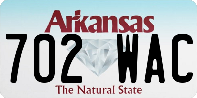AR license plate 702WAC
