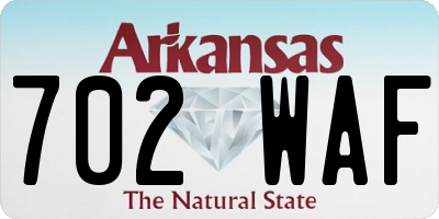 AR license plate 702WAF