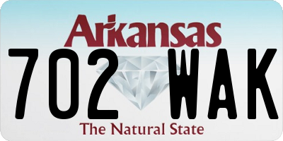 AR license plate 702WAK