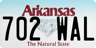 AR license plate 702WAL