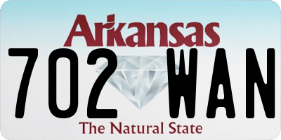 AR license plate 702WAN