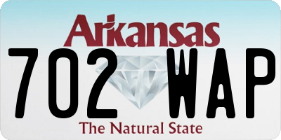 AR license plate 702WAP