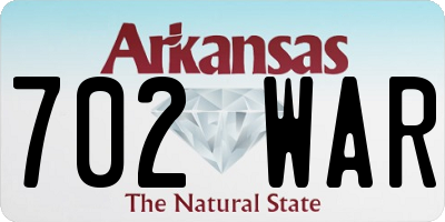 AR license plate 702WAR