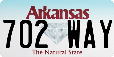 AR license plate 702WAY