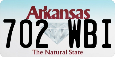 AR license plate 702WBI