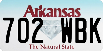 AR license plate 702WBK