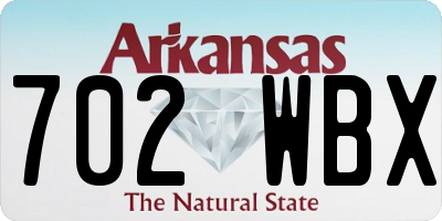 AR license plate 702WBX