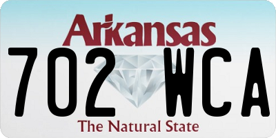 AR license plate 702WCA