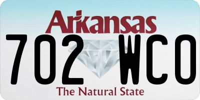 AR license plate 702WCO