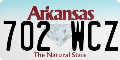 AR license plate 702WCZ